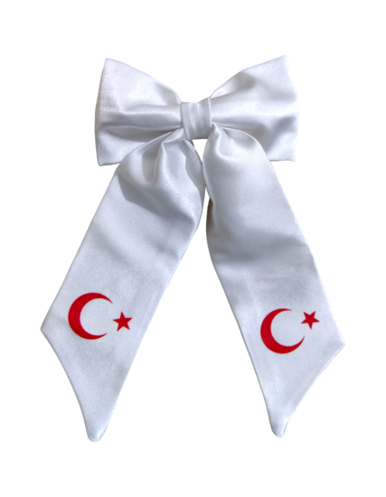Ayyıldız Baskılı Saten Saç Tokası