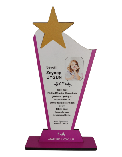 Artık Okuyorum  Okuma Bayramı Fotoğraflı Ahşap Plaket