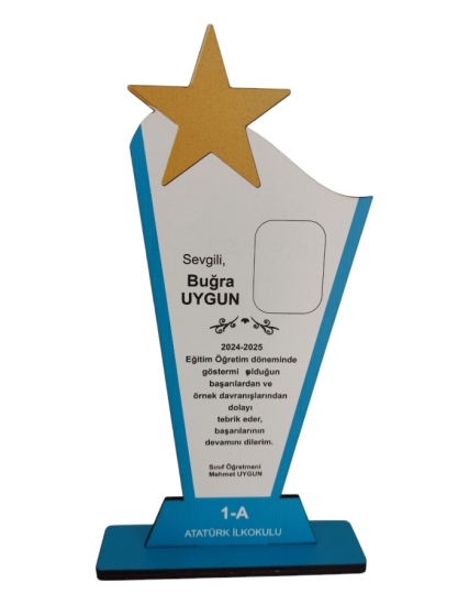 Artık Okuyorum  Okuma Bayramı Fotoğraflı Ahşap Plaket