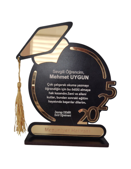 Kişiye Özel Mezuniyet Hatırası Ahşap Plaket