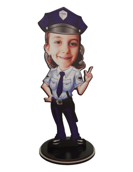 Kişiye Özel Meslekler Karikatür Polis Biblo