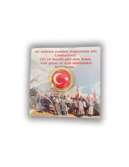 29 Ekim Hediyesi Türk Bayraklı Yaka Rozeti