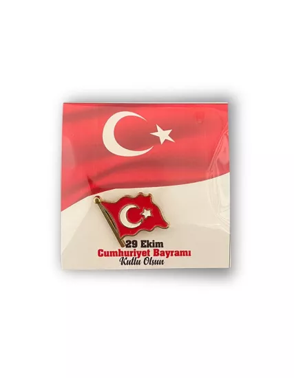 29 Ekim Hediyesi Türk Bayraklı Yaka Rozeti