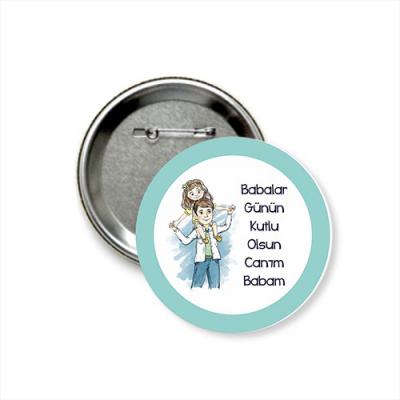 Kişiye Özel Babalar Günü Hediyesi Açacaklı Magnet Rozet (58mm)