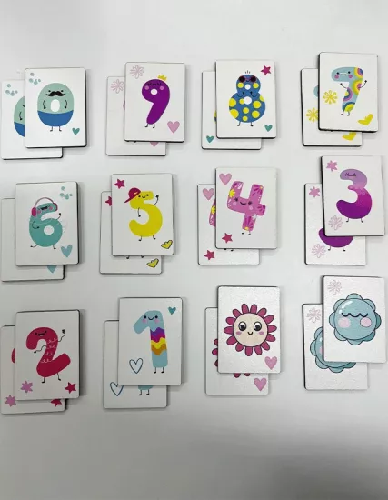 Ahşap Sayılar Eşleştirme Kartları – Eğitici ve Eğlenceli Öğrenme Seti 