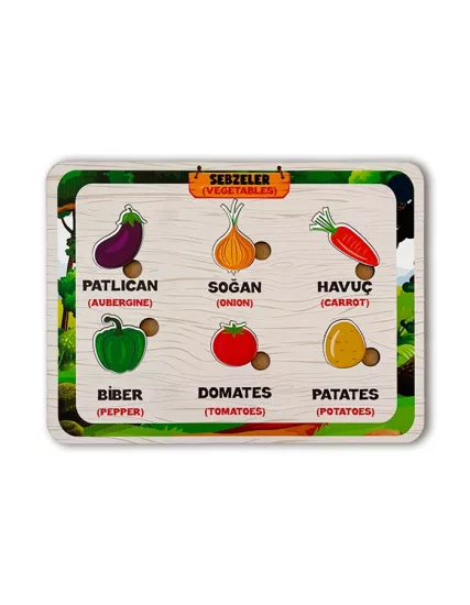 Ahşap Sebzeler Eğitim Panosu