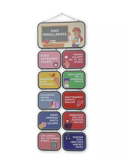 Ahşap Sınıf Kuralları Panosu