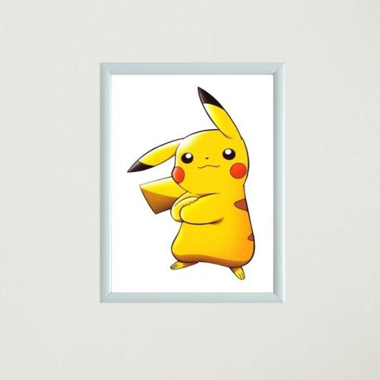 Sevimli Pikachu Çerçeveli Poster Tablo
