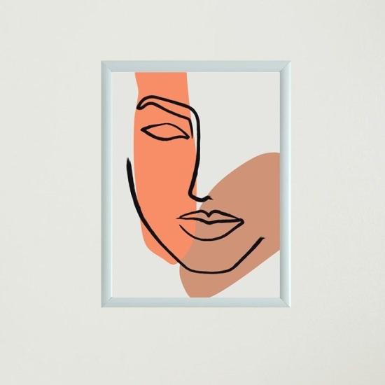 Kadın Silüet Çizim Çerçeveli Poster Tablo T1336