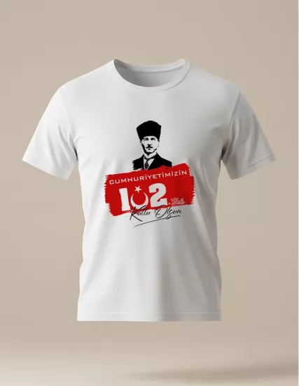 29 Ekim 100. Yıl Baskılı Tişört T8