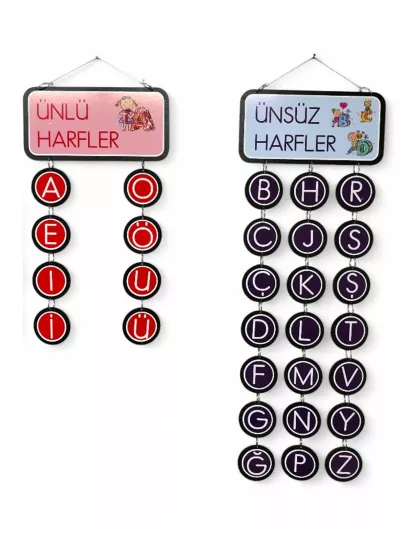 Ahşap Ünlü ve Ünsüz Harfler Panosu
