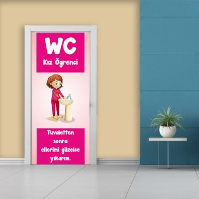 Kız Öğrenci WC Kapı Giydirme