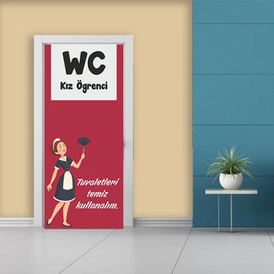 Kız Öğrenci WC Kapı Giydirme