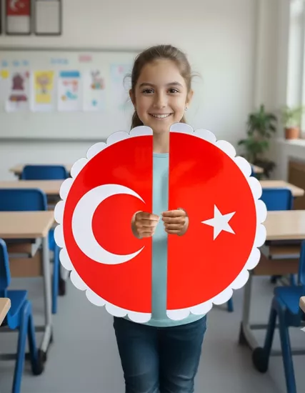 29 Ekim 23 Nisan Gösteri Plakası Ayyıldız Bayrak