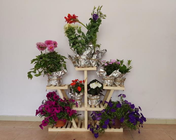 Saksı Standı 5 Katlı Saksılık Çiçeklik Çok Katlı Dekoratif Saksı Standı 60 x 70 Cm