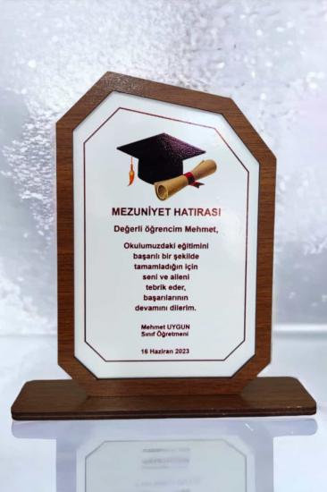 Kişiye Özel Mezuniyet Hatırası Ahşap Plaket