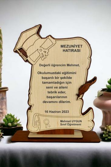 Kişiye Özel Mezuniyet Hatırası Ahşap Plaket