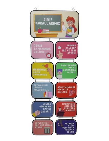 Ahşap Sınıf Kuralları Panosu