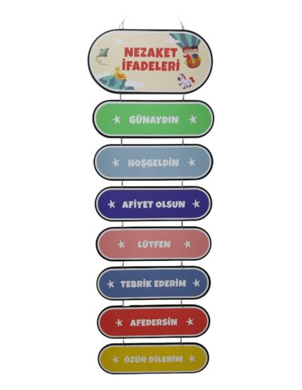 Ahşap Nezaket İfadeleri Panosu