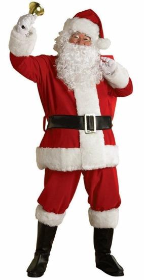 Yetişkin Noel Baba Kostümü Lüks Kadife