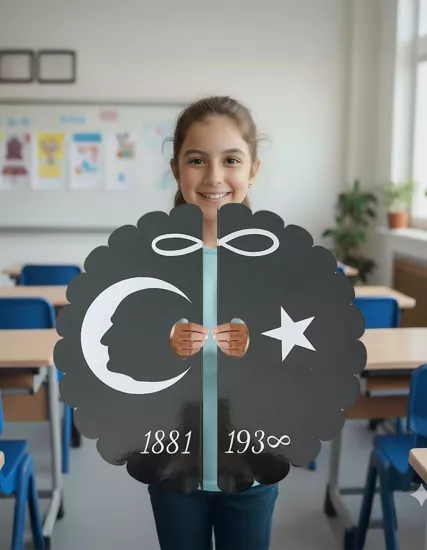 10 Kasım Gösteri Plakası Atatürk ve Ayyıldız