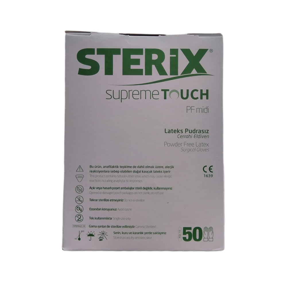 Sterix Steril Pudrasız Cerrahi Eldiven 50’Li 7,5 Numara