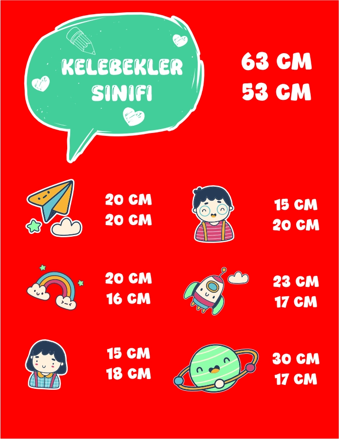 Okula Hoşgeldin Kapı Süsleme Stickerları