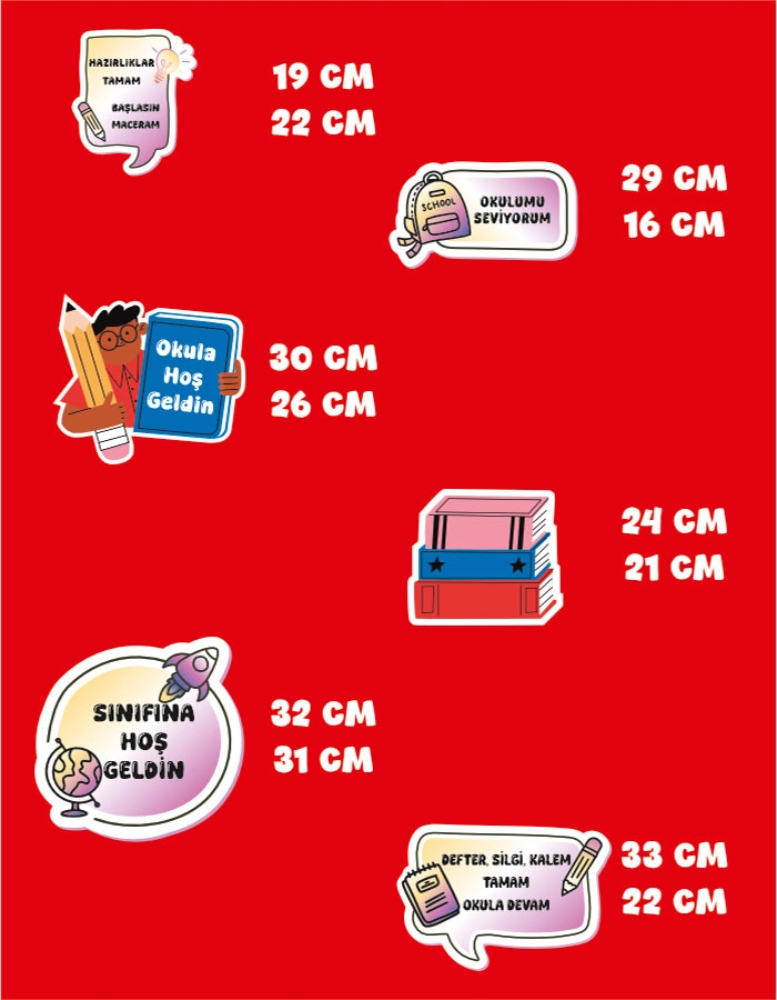 Okula Hoşgeldin Kapı Süsleme Stickerları