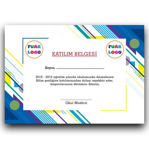 Bilim Fuarı Katılım Belgesi 3