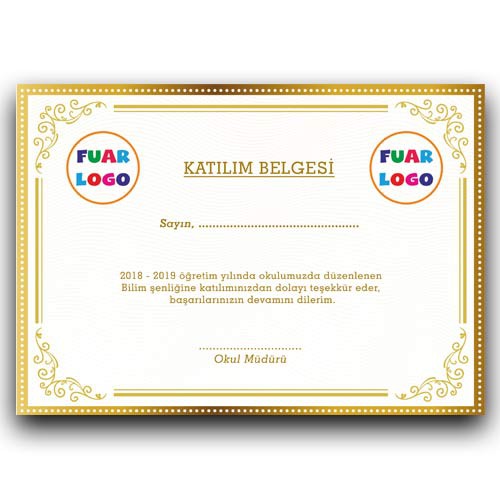 Bilim Fuarı Katılım Belgesi 4