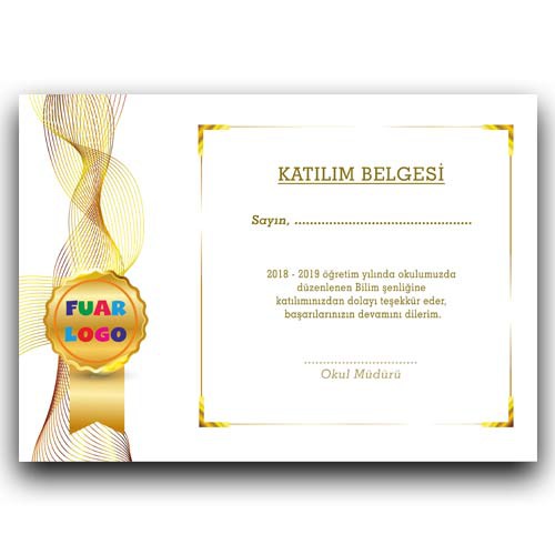 Bilim Fuarı Katılım Belgesi 5
