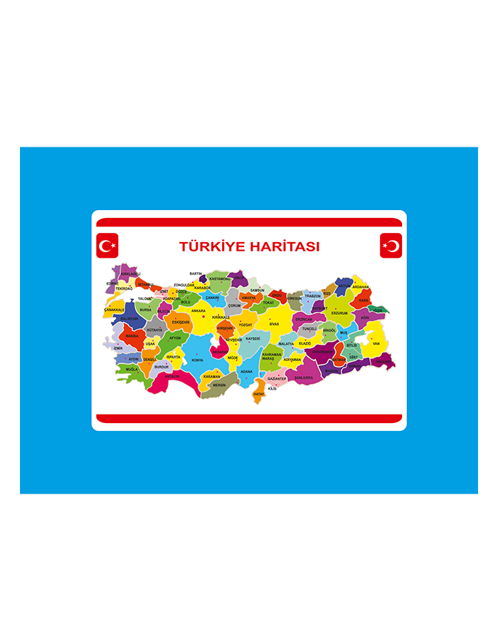 Gizil Öğrenme Öğretmen Masa Örtüsü - (Türkiye Haritası)