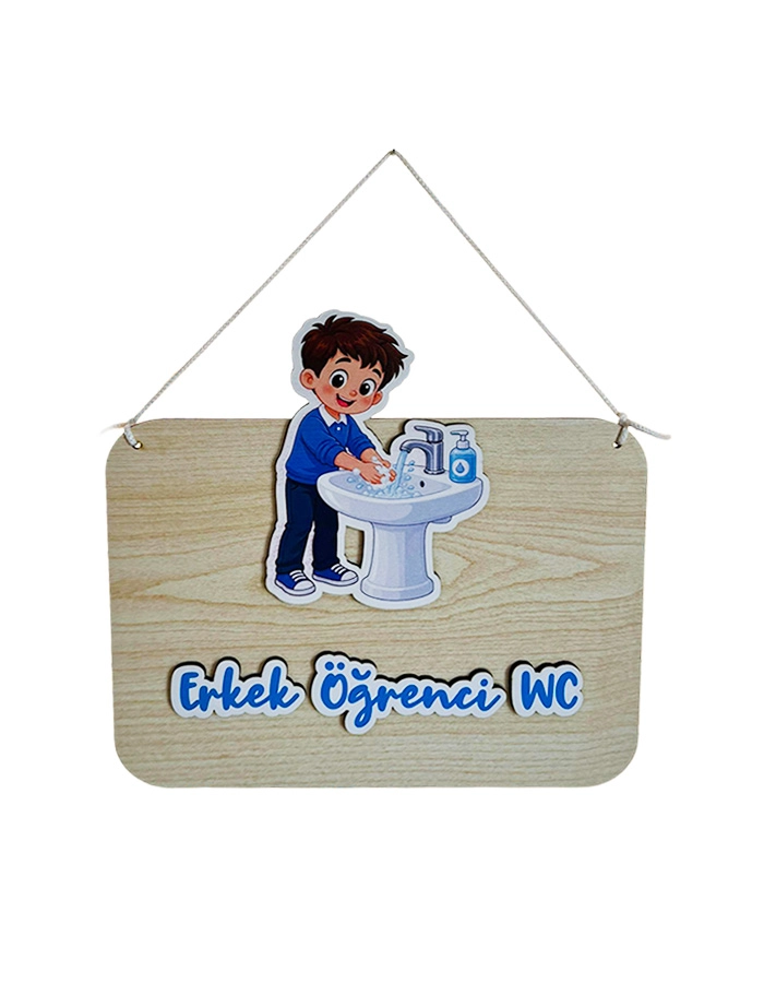 Anaokulu Ahşap WC Kapı İsimliği