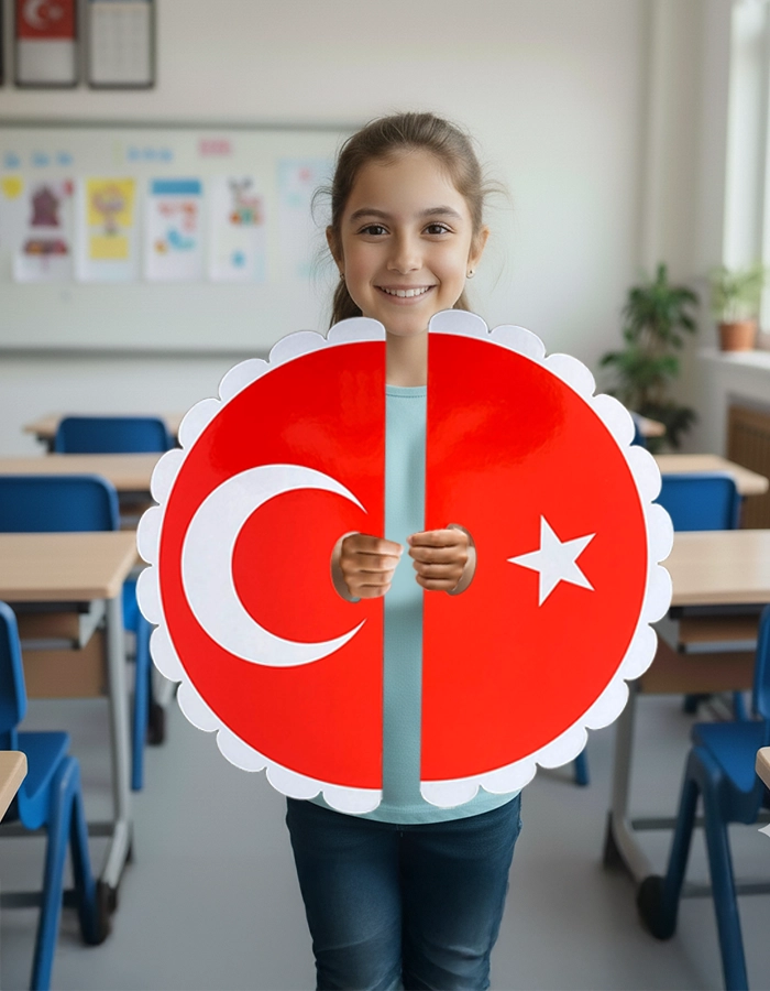 29 Ekim 23 Nisan Gösteri Plakası Ayyıldız Bayrak