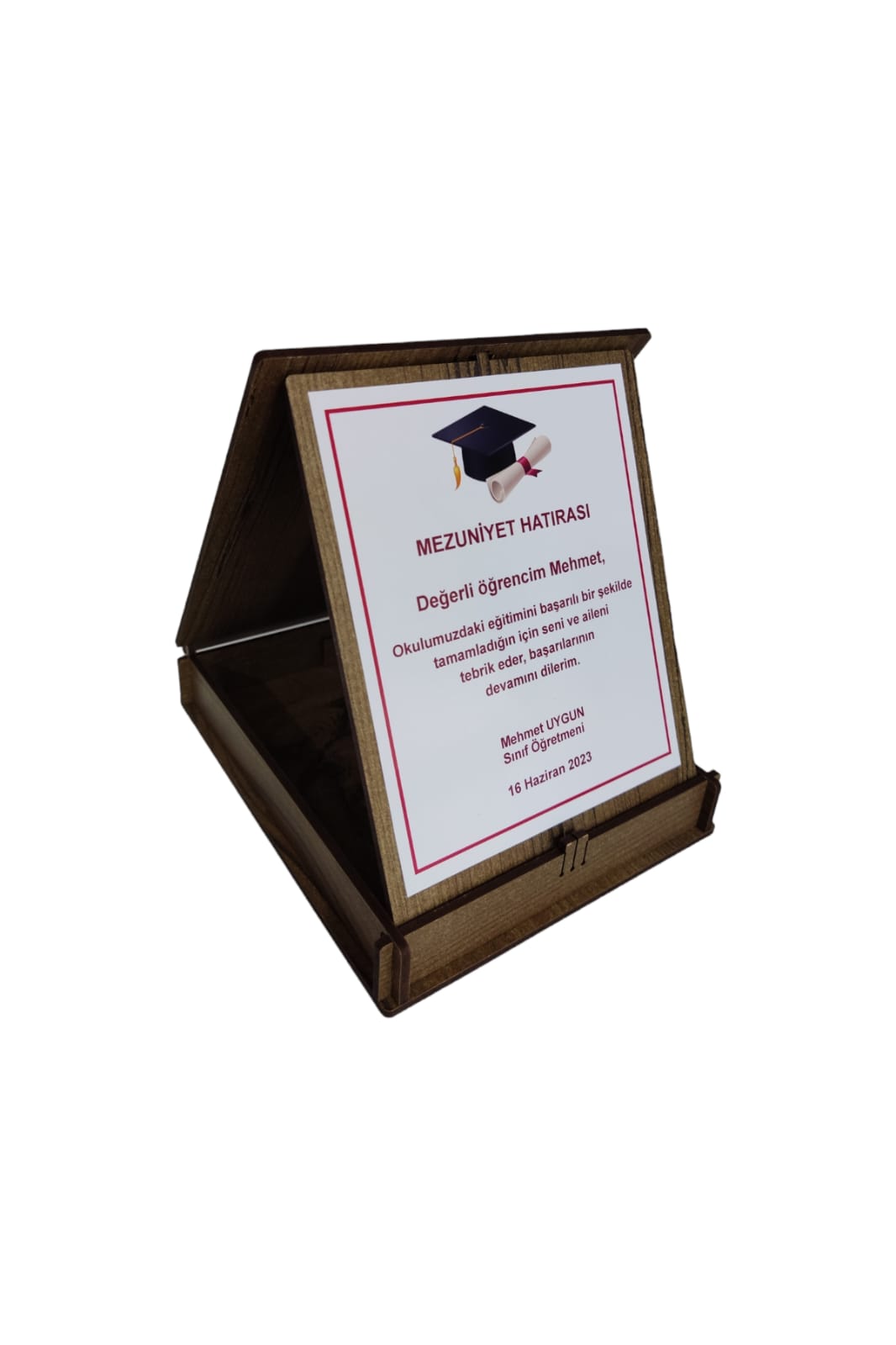 Kişiye Özel Mezuniyet Hatırası Ahşap Plaket