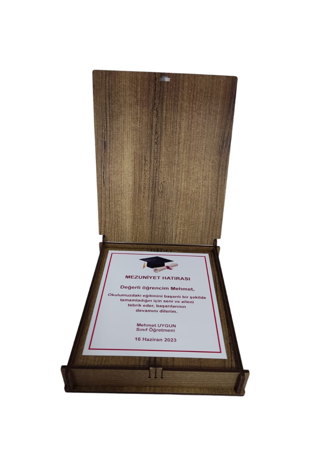Kişiye Özel Mezuniyet Hatırası Ahşap Plaket