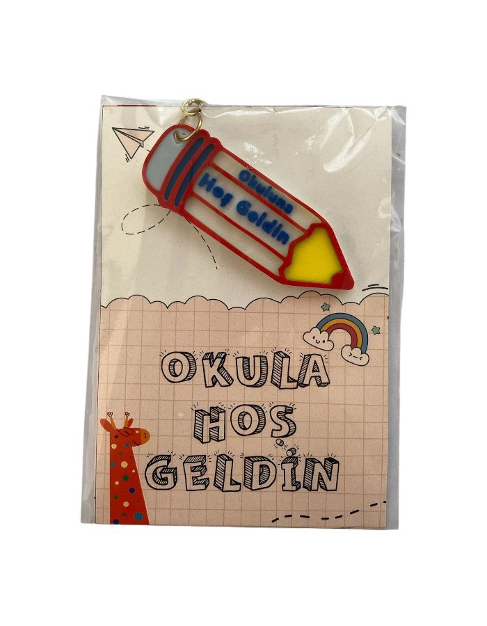 Okula Hoşgeldin 3D Baskılı Anahtarlık 3 Adet