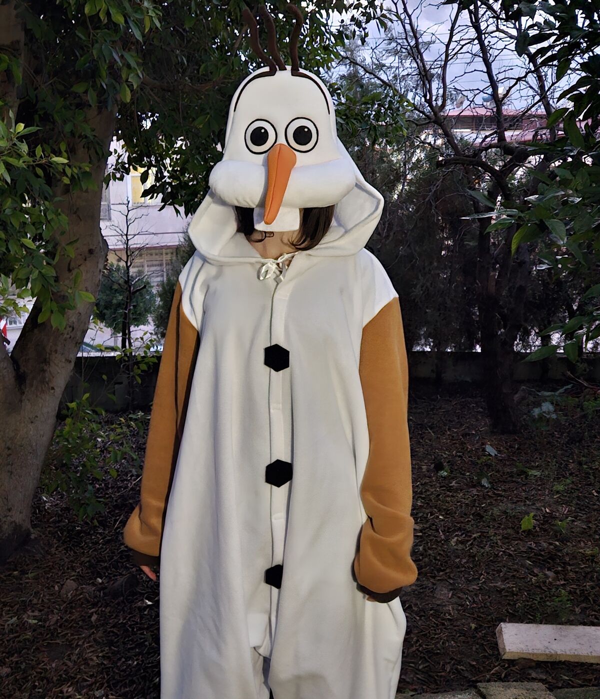 Olaf Kostümü Yetişkin | Karlar Ülkesi Olaf Pijama Tulum Kostüm