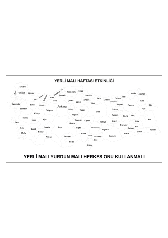 Yerli Malı Etkinliği Türkiye Haritası 100x180